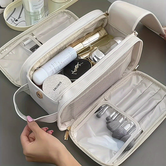 Women's Multifunctional Cosmetic Bag Large Capacity Portable Travel Makeup Brush Toiletries Storage Bag