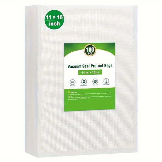 Vacuum Sealer Bags for Food, 100 Count Gallon 11" x 16" Commercial Grade PreCut Bag, BPA Free Food Vac Bags for Storage, Meal Prep or Sous Vide