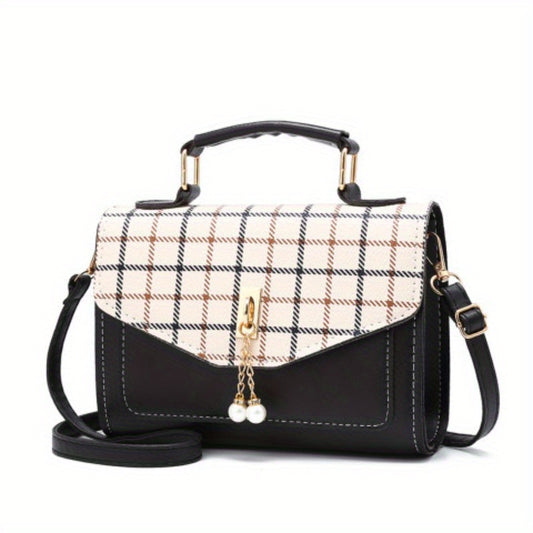 Women's Spring/Summer New Single Shoulder Crossbody Bag Pearl Phone Bag Fashion Versatile Small Square Bag