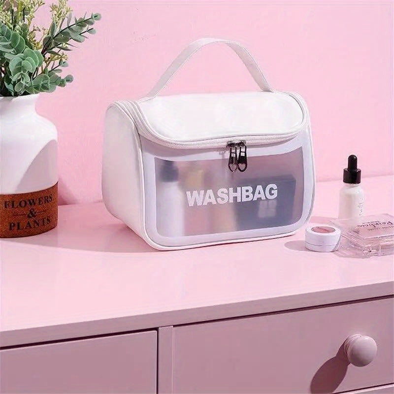 Women Zipper Translucent Scrub Make Up Bag Travel Cosmetic Bags  Waterproof Portable Organizer Storage Toiletry Beauty Case