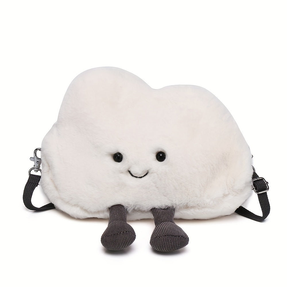 Women Plush Cloud Crossbody Purse, Soft Shoulder Bag, Cute Cartoon Fluffy Crossbody Bag for Girls