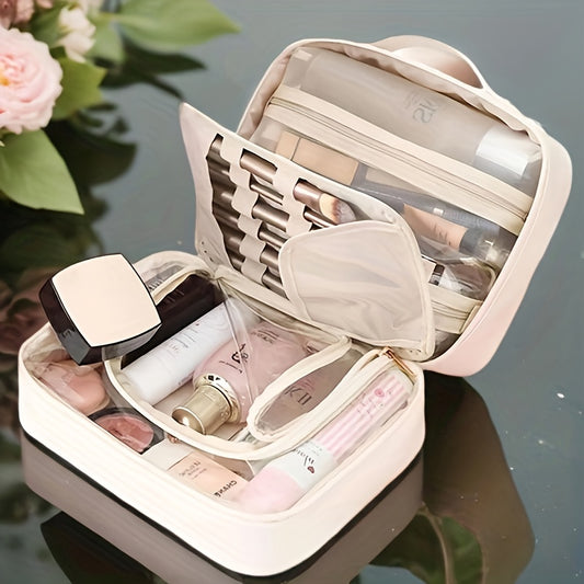 2024 Makeup Cosmetic Bag, Travel Makeup Organizer With 2 Detachable And Removable Pockets, Toiletry Bag