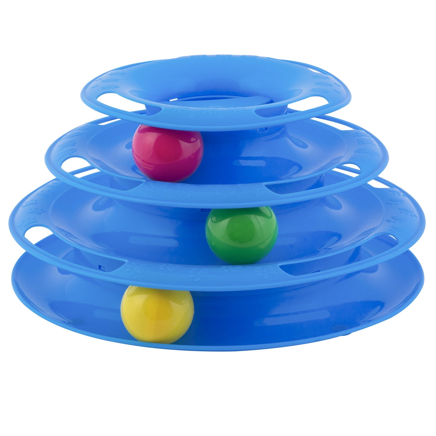 Vibrant Life Triple Chase 3 Tier Tower Interactive Ball Toy for Cats and Kittens-w