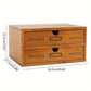Vintage Cosmetic Cabinet 2 Layers Wood Jewelry Organizer Storage Box w/ Drawers