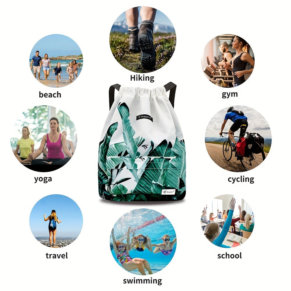 Waterproof Drawstring Bag, Gym Bag Sack pack Sports Beach Backpack for Men Women Sandproof Beach Bag, Small Gym Bag, String Backpack
