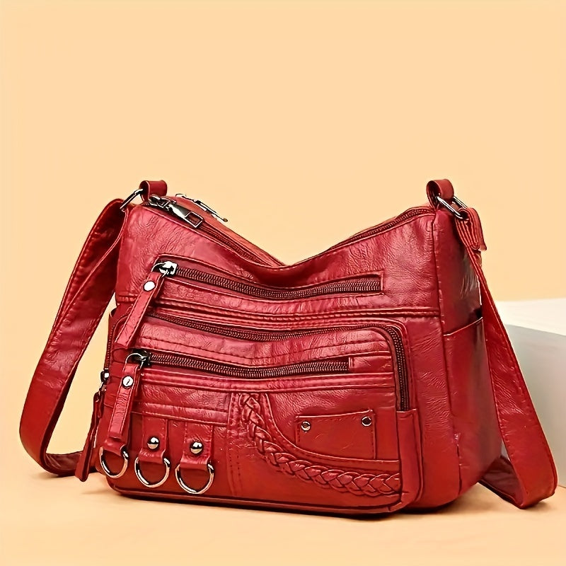 Vintage Crossbody Bag, Retro Multi Layer Shoulder Bag, Women's Fashion Handbag & Purse