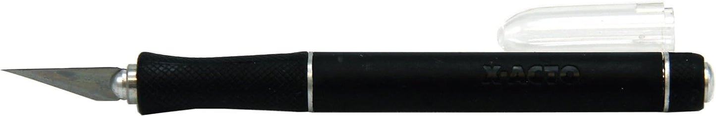 X3730Q X3000 Rubber-Barrel Hobby Knife, Three #11 Blades, Black