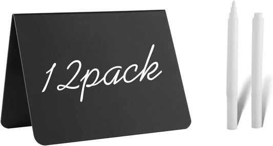 12 Pack 4"x3"Mini Chalkboard Signs for Chalk Sign for Food - Party - Buffet - Table Sign Chalkboard - Wedding - Bakery - Small Chalkboard Sign - Mini Chalkboard Signs