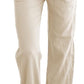 Women's Casual Cotton Linen Pants Summer Relax Fit Elastic Waist Straight Leg Comfy Solid Color Lounge Long Trouser