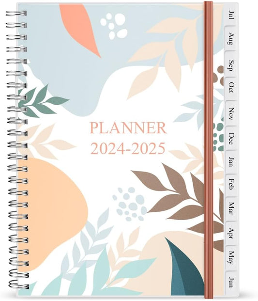 2024-2025 Planner - Weekly & Monthly Planner Runs Jul 2024 to Jun 2025, 6.25" x 8.25", 12 Monthly Tabs, 14 Notes Page, Inner Pocket, Flexible Cover with Twin-Wire Binding, Twig Planners 2024-2025