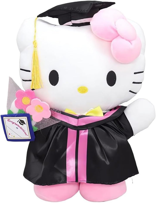 2024 Graduation Plush, 14" Cute Kitty Cartoon Plushies Toy for Fans Gift, Soft Stuffed Animal Doll for Kids Girls, Birthday Graduation Choice for Her
