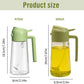 2 in 1 Glass Oil Sprayer & Dispenser, 2024 Upgrade Large 600ml/20Oz Olive Oil Dispenser Bottle for Kitchen, Food-grade Oil Spray Bottle for Cooking, Air Fryer, Frying, BBQ (Green, 470ml)