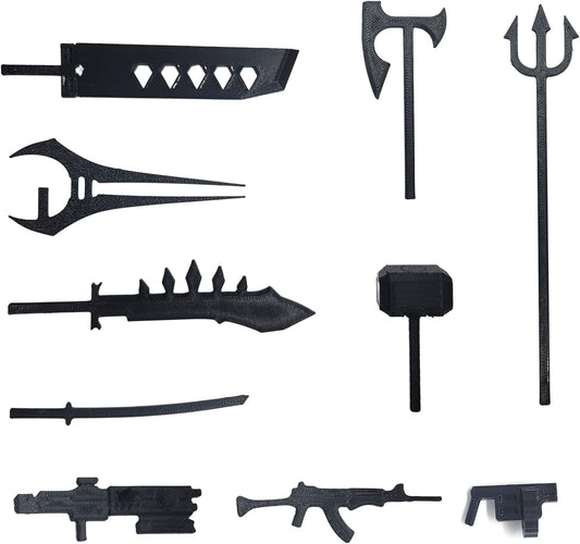 Weapon Upgrade Pack for T13 Action Figures, 3D Printed Accessories Weapon Set for Dummy 13 Action Figure, Easy 13 Action Figure, Stop Motion Animation (Pack A)