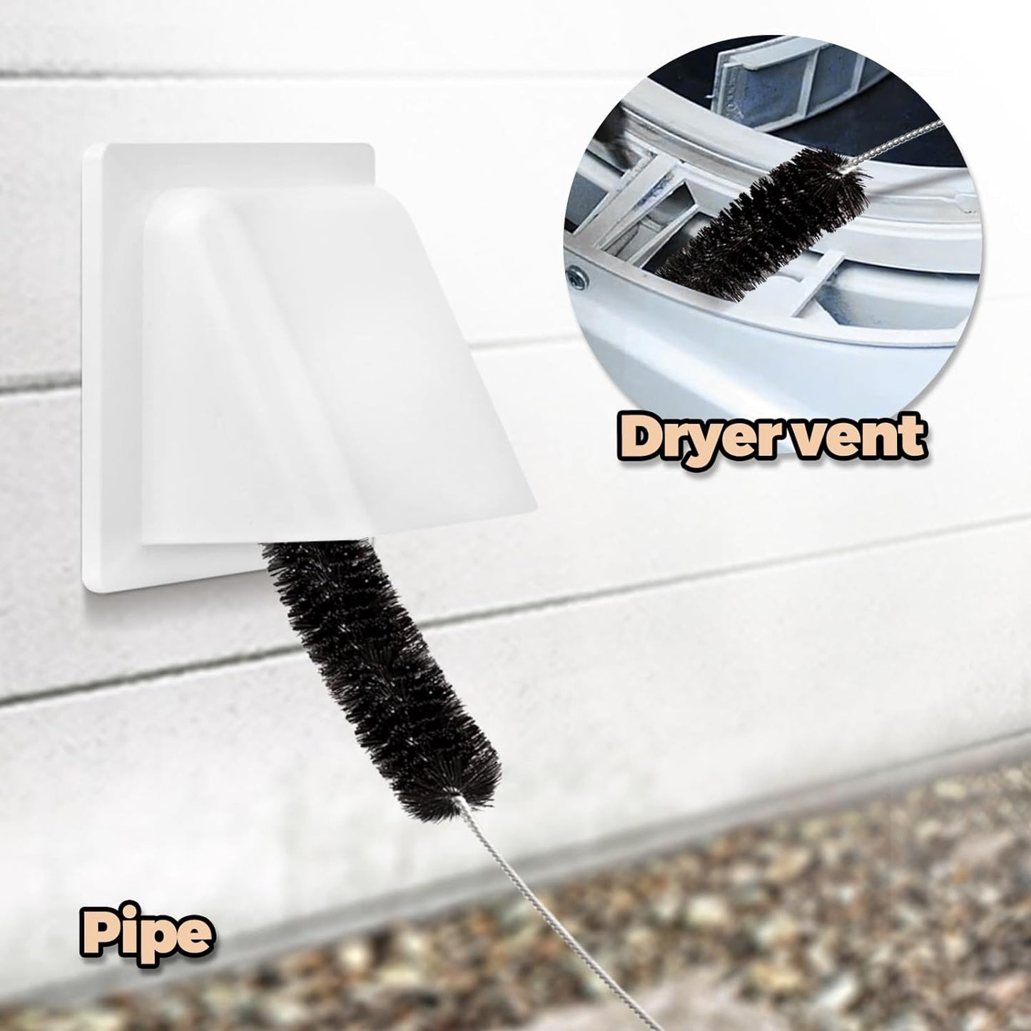 2 Pack Dryer Vent Cleaner Kit Clothes Dryer Lint Brush Vent Trap Cleaner Home Essentials Long Flexible Vacuum Brush