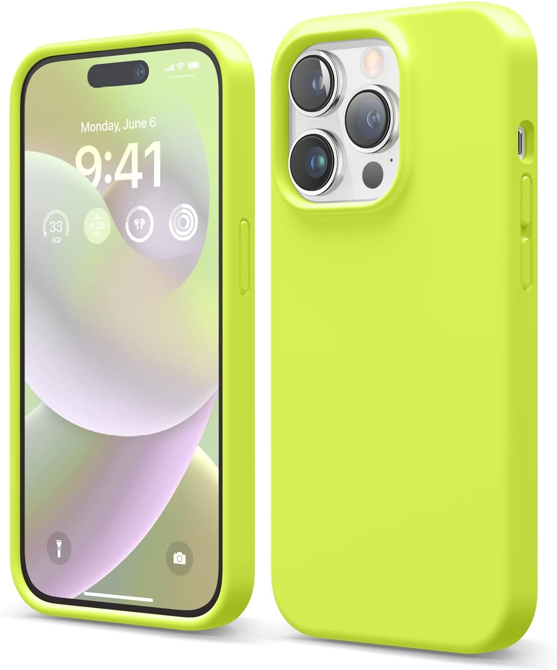 with iPhone 14 Pro Case, Liquid Silicone Case, Full Body Protective Cover, Shockproof, Slim Phone Case, Anti-Scratch Soft Microfiber Lining, 6.1 inch (Stone)