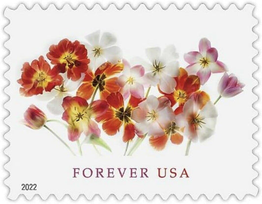 Tulips (Sheet of 20) Postage Forever Stamps Beauty Flowers Garden Love 2022 Scott #5681