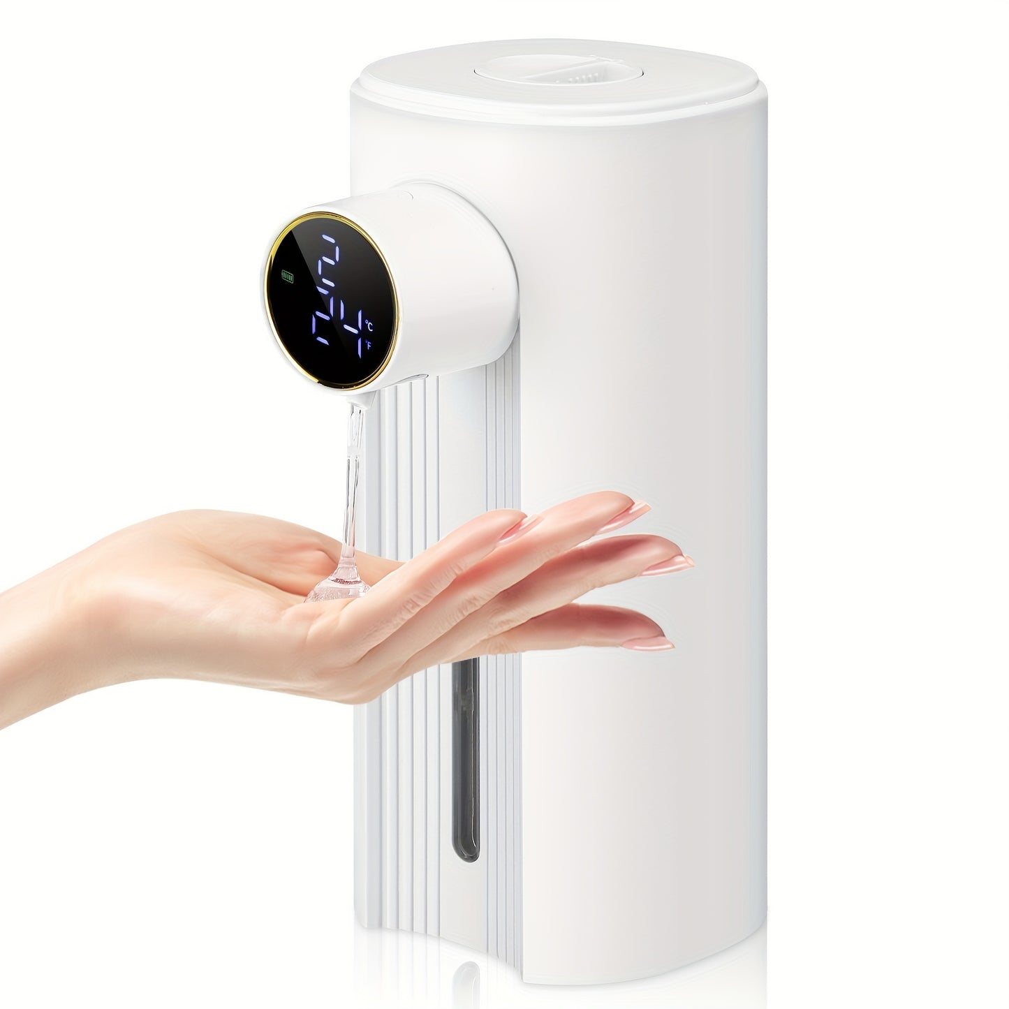 1PC desktop intelligent soap dispenser, soap dispenser with LED display screen, 5 adjustable gears, with rechargeable sensor, 350ml/11.83OZ contactless soap dispenser