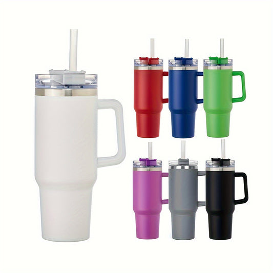 1pc, 30oz Tumbler With Handle, Stainless Steel Insulated Tumblers With Lid And Straw, 30 Oz Travel Cup Water Bottle For Sports Tumblers