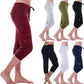Yoga Pants for Women Casual 2024 Summer Drawstring Elastic High Waist Pant Stretchy Cropped Trouser