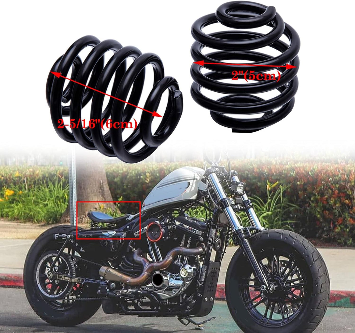 2 Inch Black Motorcycle Barrel Coiled Solo Seat Spring Bracket Hardware Mount Kit For Bobber Chopper Custom