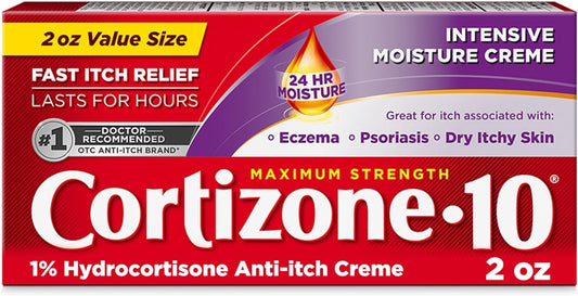 10 Maximum Strength Intensive Moisture Anti-Itch Cream, 1% Hydrocortisone, 2 oz.
