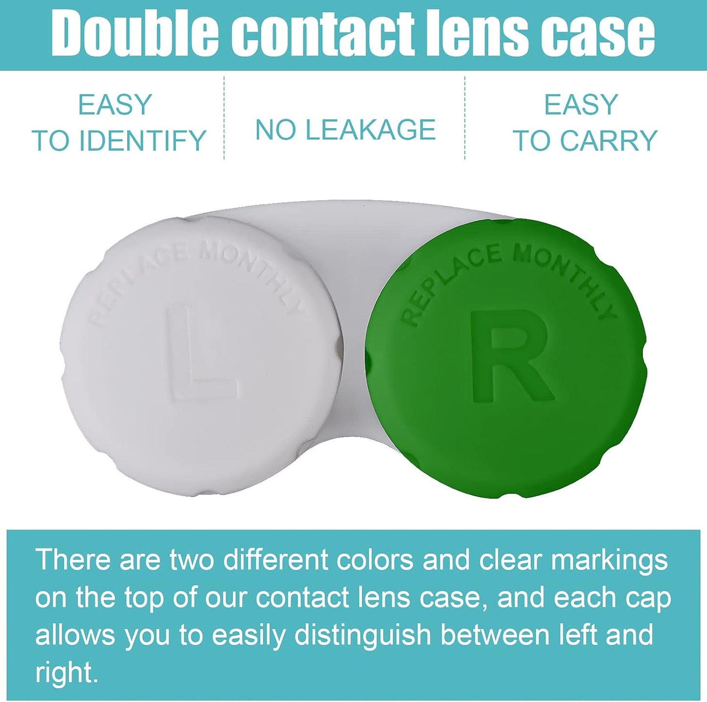 12PCS Colorful Contact Lens Case, Immersion Kit, Leak-Proof Packaging, Suitable for Outdoor Mini Case Screw Top-A