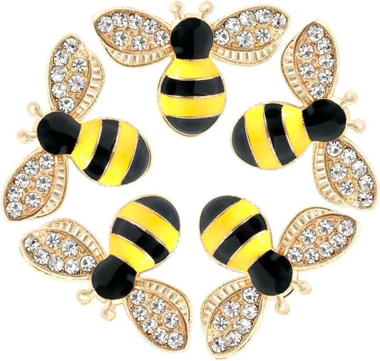 20 Pcs Enamel Bee Charms Pendants Rhinestone Enamel Craft Embellishments Crafting for Halloween DIY Handmade Crafts (yellow)