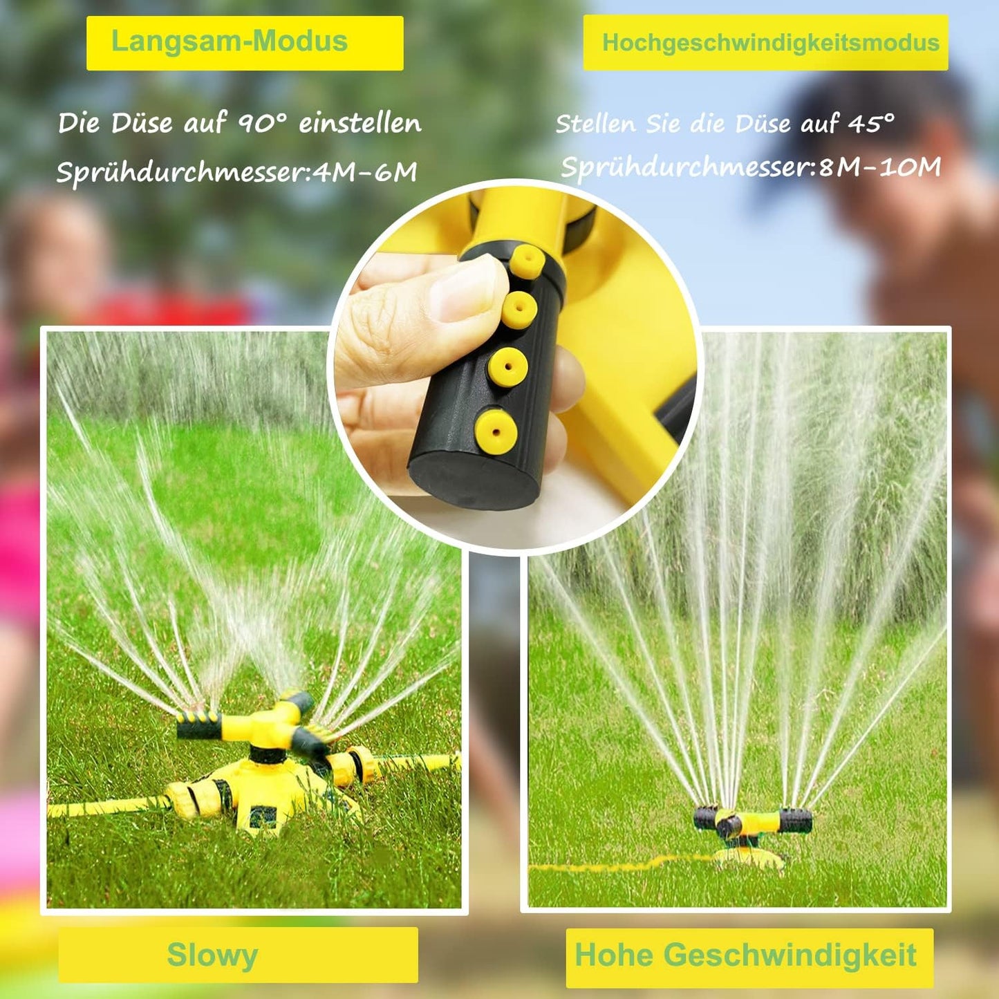 Water Sprinkler for Kids and Toddlers,Summer Yard Outdoor Water Play Toys with Rotating Spray Nozzles,Outside Splashing Lawn Game for Kids Ages 3 4 5 6 7 8 Boys Girls Pets,Attaches to Garden Hose