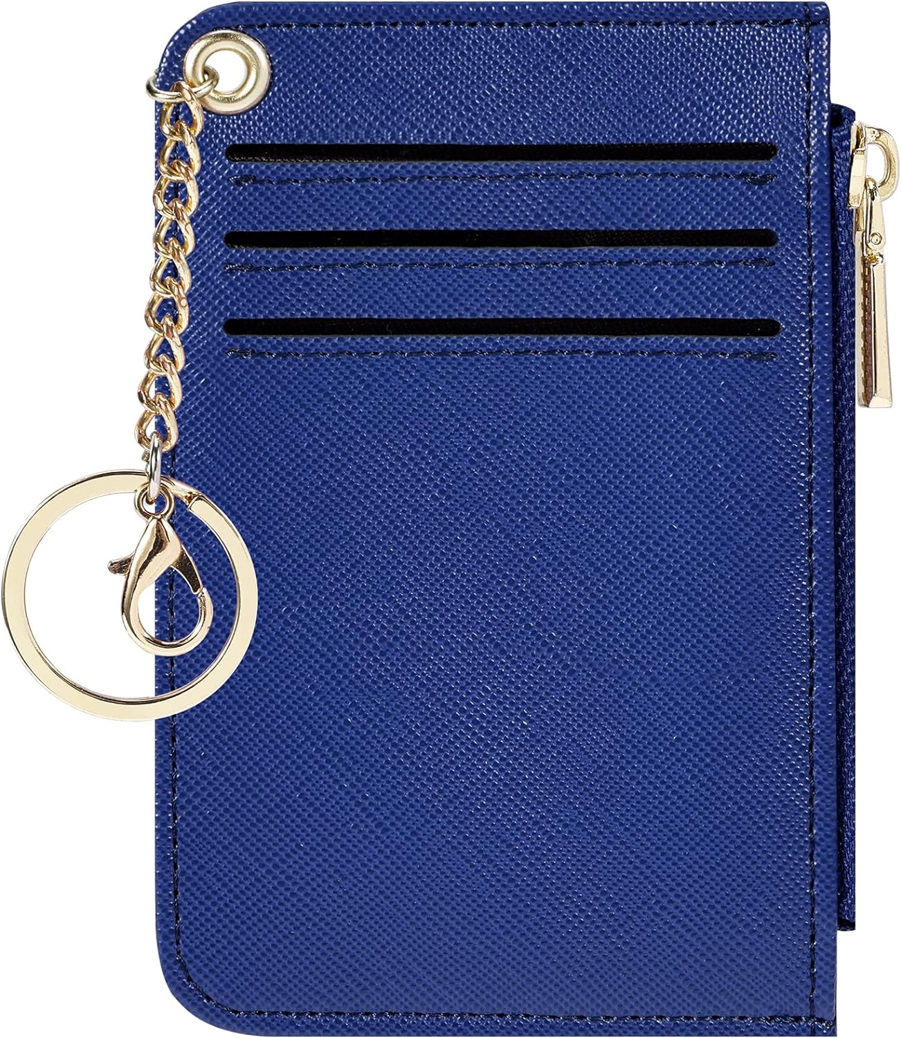 Womens Keychain Wallet Slim Front Pocket Minimalist RFID Blocking Credit Card Coin Change Holder Purse Wallet (Black)