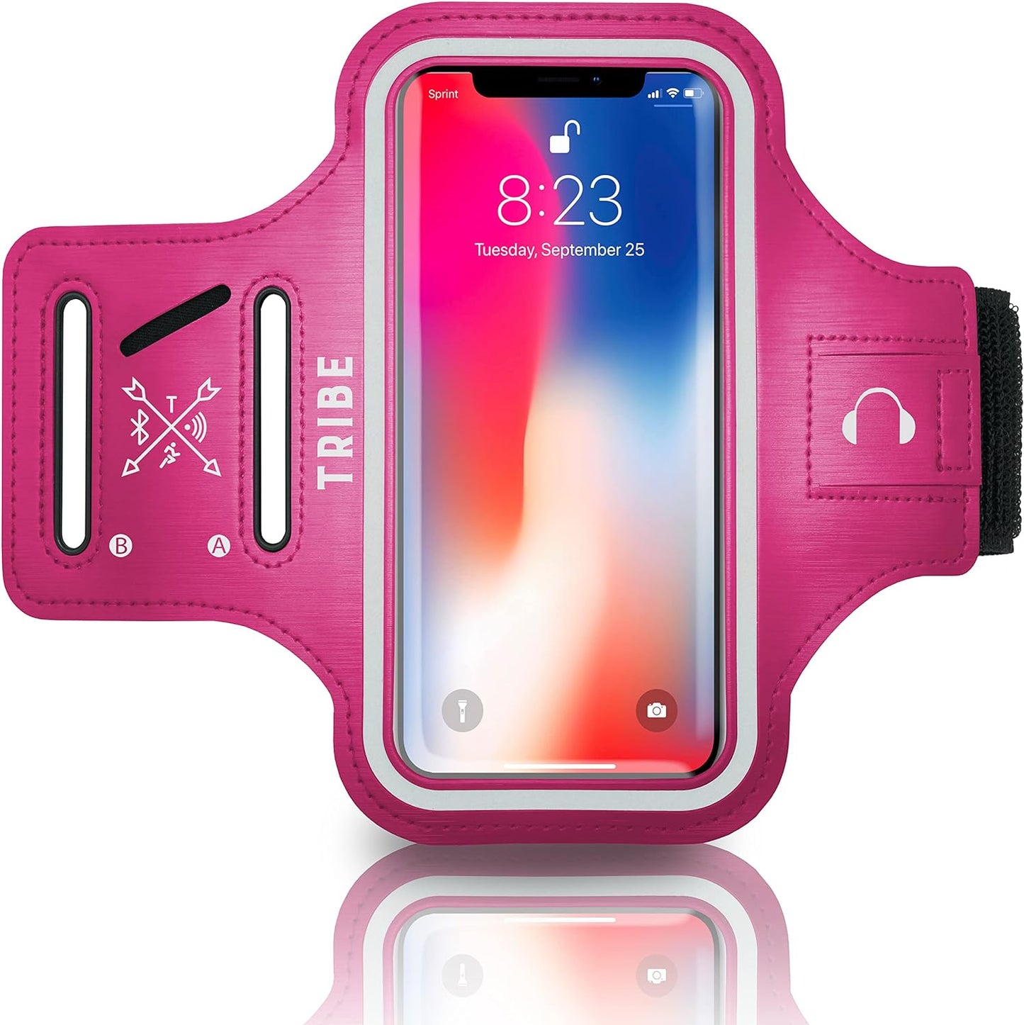 Water Resistant Cell Phone Armband Case Running Holder for iPhone Pro Max Plus Mini SE (13/12/11/X/XS/XR/8/7/6/5) Galaxy S Ultra Plus Edge Note (21/20/10/9/8/7/6/5) Adjustable Strap & Key Pocket