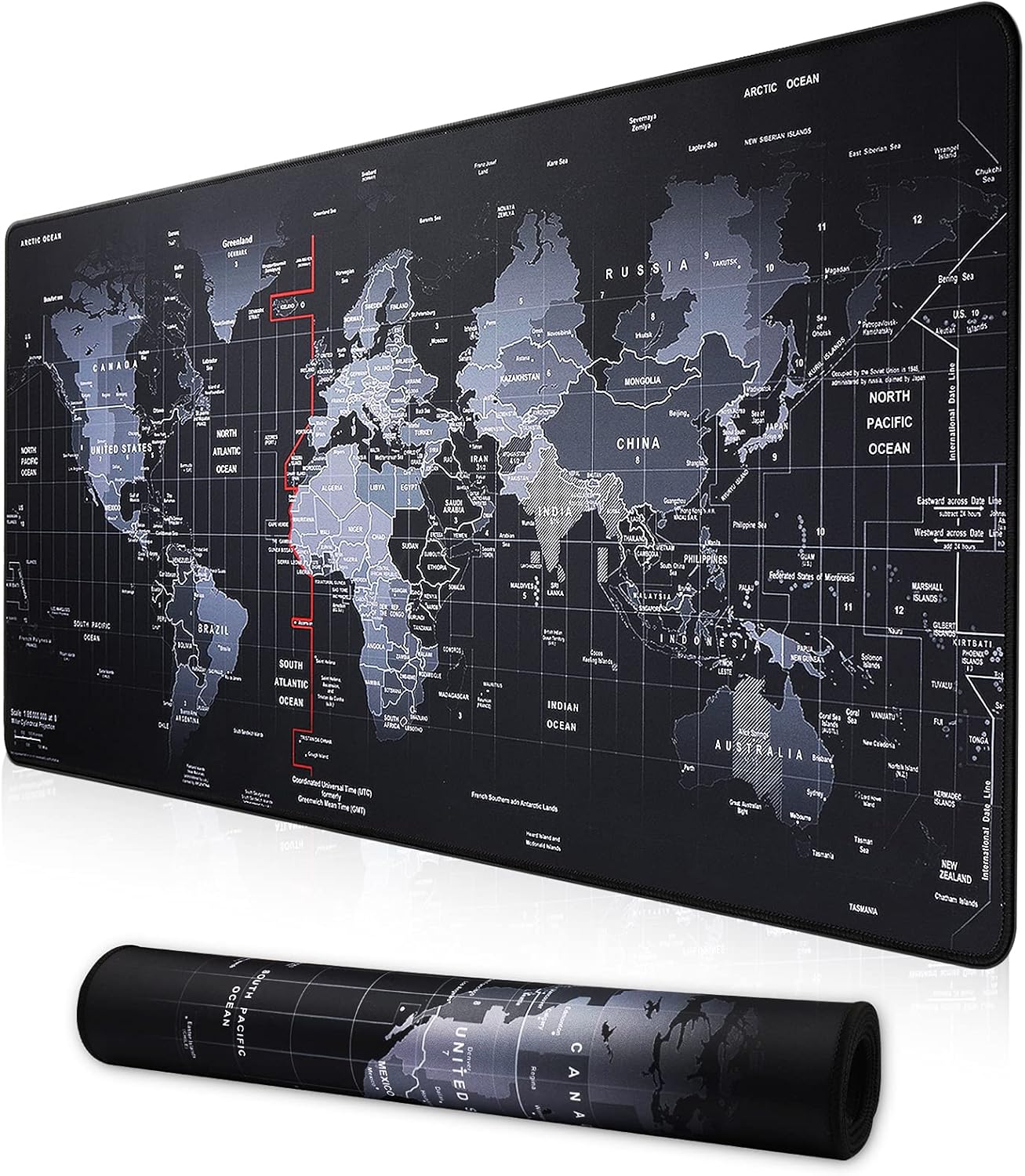 XXL Professional Large Mouse Pad & Computer Game Mouse Mat (35.4x15.7x0.1IN, Map) (90 * 40 Map)-A