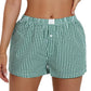Women Y2k Pajamas Shorts Gingham Cute Pj Short Pants Plaid Lounge Shorts Sleep Bottoms Elastic Boxers Streetwear