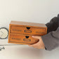 Vintage Cosmetic Cabinet 2 Layers Wood Jewelry Organizer Storage Box w/ Drawers