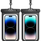 2 Pack Universal Waterproof Phone Pouch Up to 8.3"- IPX8 Cellphone Dry Case Compatible for iPhone 14 13 12 11 Pro Max SE XS Plus Samsung Galaxy A14 5G Cellphone (Black/Teal)-w