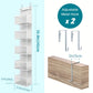 2 Pcs Over The Door Pantry Organizer Hanging Storage Room Organizer 5-Shelf with Clear Plastic Pockets Large Capacity, convenient for intelligent sorting (white)