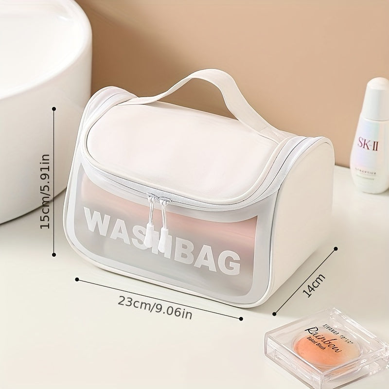 Women Zipper Translucent Scrub Make Up Bag Travel Cosmetic Bags  Waterproof Portable Organizer Storage Toiletry Beauty Case