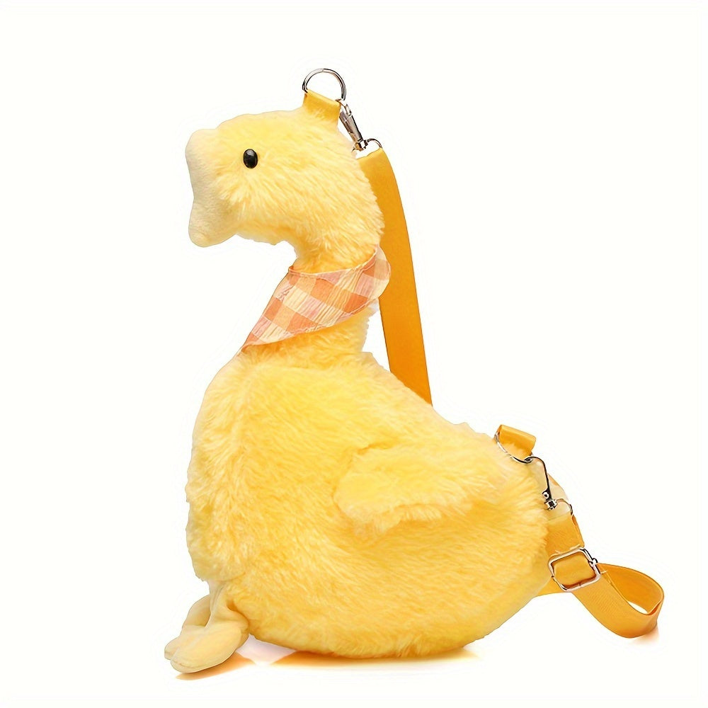 Women Duck Design Crossbody Purse, Small Cute Stuffed Animal Purse Plush Wallet, Girls Mini Crossbody Novelty Bag