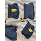 Vintage Denim Crossbody Bag, Trendy Mini Shoulder Bag, Women's Cloud Ruched Handbag & Flap Purse With Lock Buckle