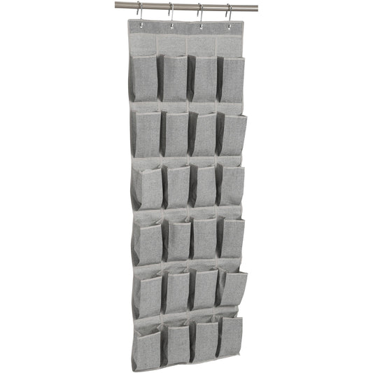 24-Pocket Over the Door Polyester and Cotton Closet Shoe Organizer