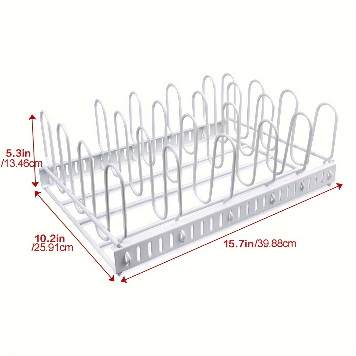1PC Food Container Lid Organizer with 6 Adjustable Dividers, Metal Lid Holder Storage Rack, Container Lid organizer for Cabinets, Cupboards, Pantry, Drawers